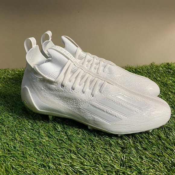 Adidas Adizero Primeknit Triple White Silver Football Cleats Mens